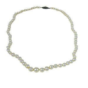 Caribe Genuine Cultured Pearl Strand Necklace 19 inch Sterling Silver Clasp